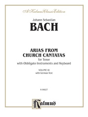 Bach: Tenor Arias, Volume III (German)
