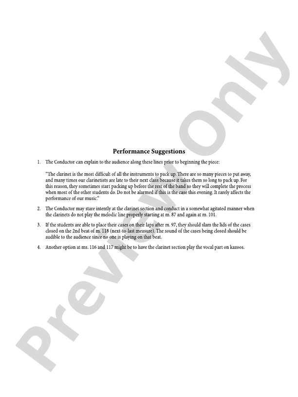 Packing Up Early Score Concert Band Score Digital Sheet