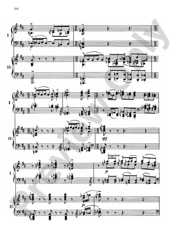 Symphonic Dances, Opus 45 - III. Lento assai / Allegro vivace - Piano Duo (2 Pianos, 4 Hands)