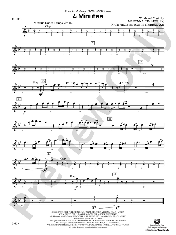 MADONNA Material Girl - flauta flute free cifras notas notes canciones a mi  manera flute flauta dulce flauta doce