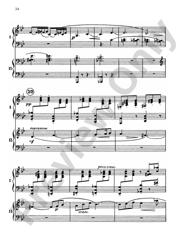 Symphonic Dances, Opus 45 - II. Andante con moto - Piano Duo (2 Pianos, 4 Hands)