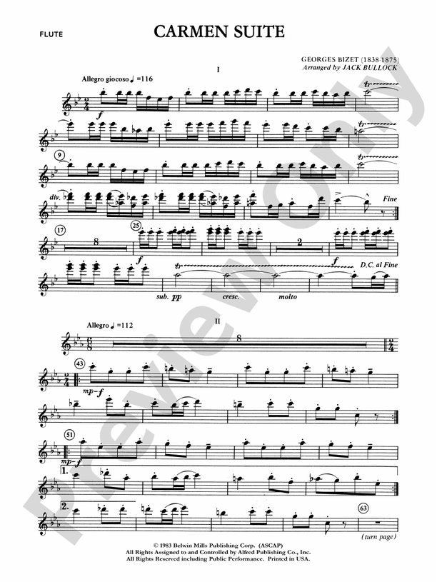 Carmen Suite: Flute: Flute Part - Digital Sheet Music Download
