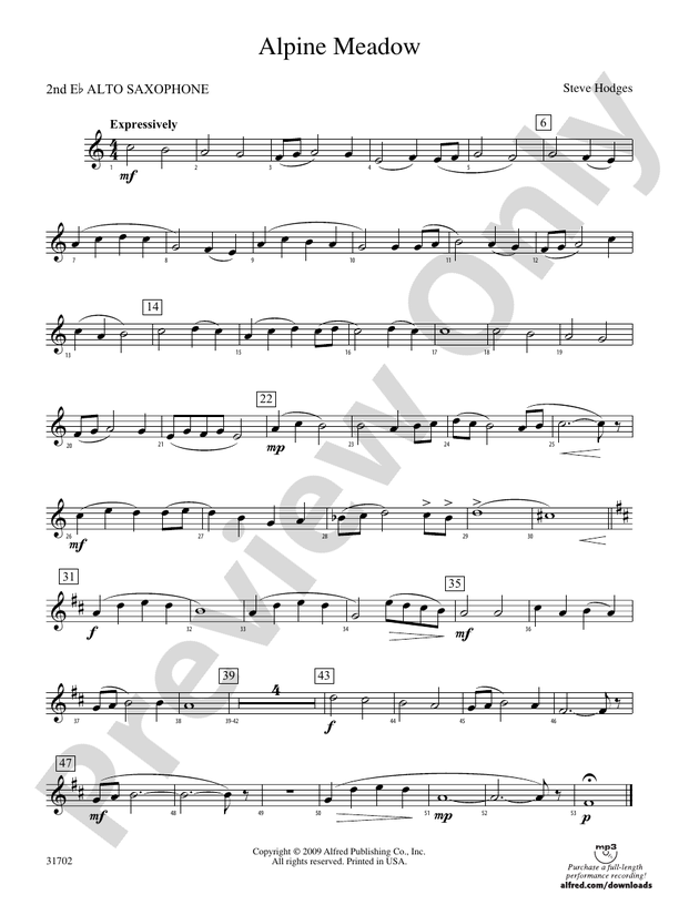 Alpine Meadow 2nd Eflat Alto Saxophone 2nd Eflat Alto Saxophone