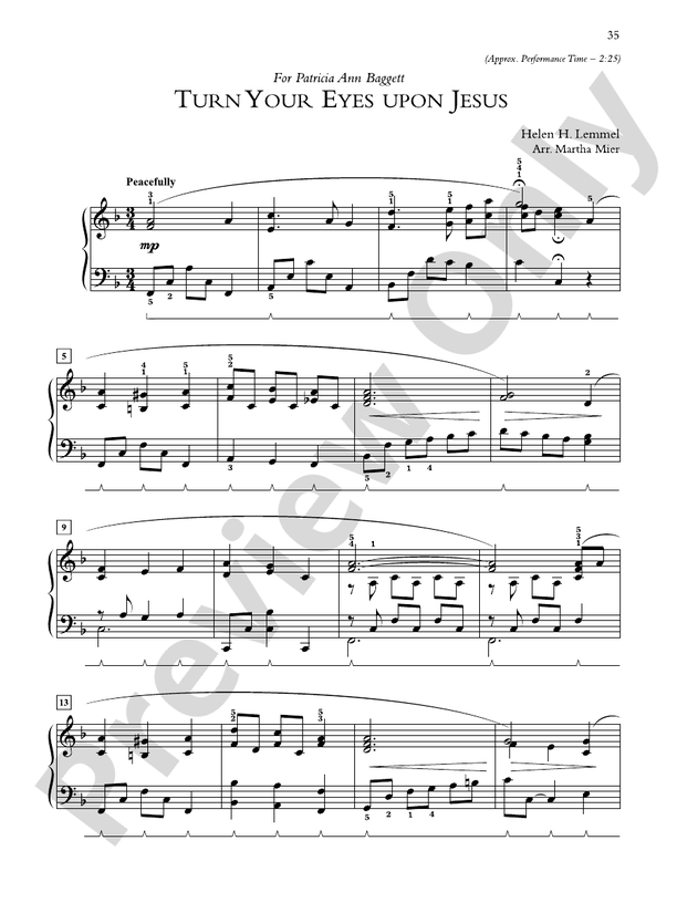 Turn Your Eyes upon Jesus - Piano Solo