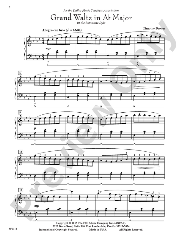 Grand Waltz in Ab Major Piano Timothy Brown Digital Sheet Music