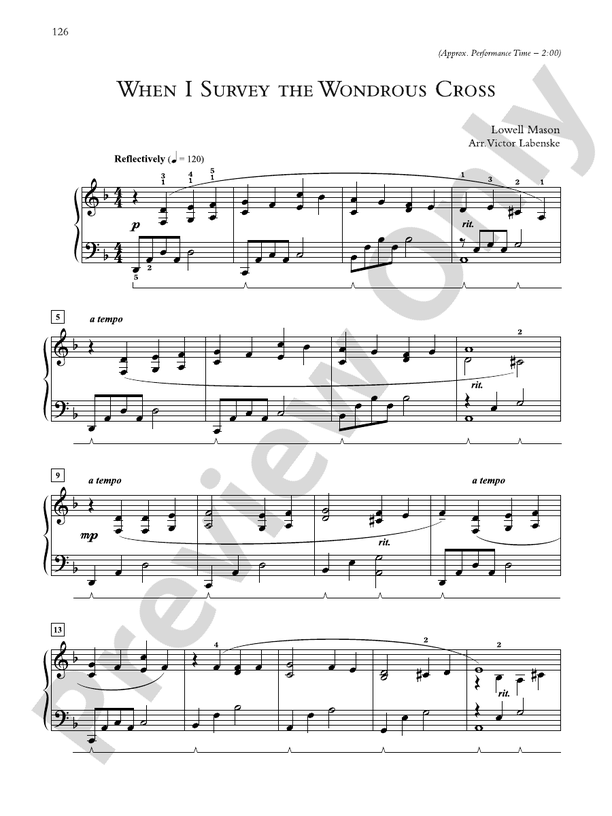 When I Survey the Wondrous Cross - Piano Solo