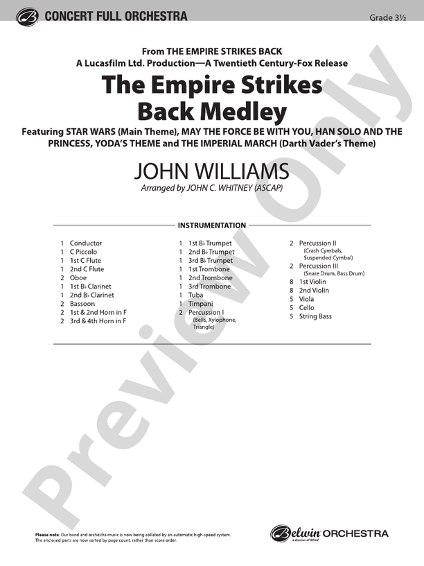 The Empire Strikes Back Medley: Score