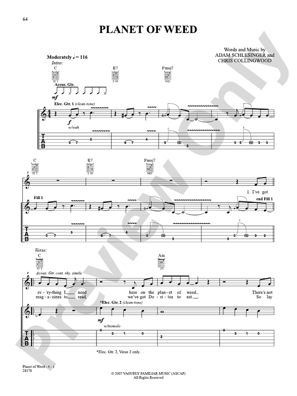 Of Weed Guitar Fountains of Wayne