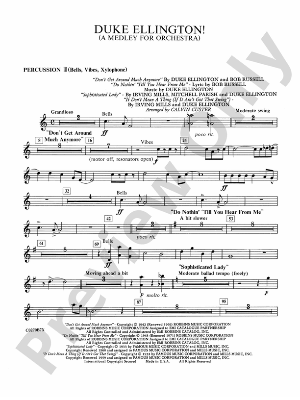 Duke Ellington: 3rd Percussion: 3rd Percussion Part - Digital Sheet ...