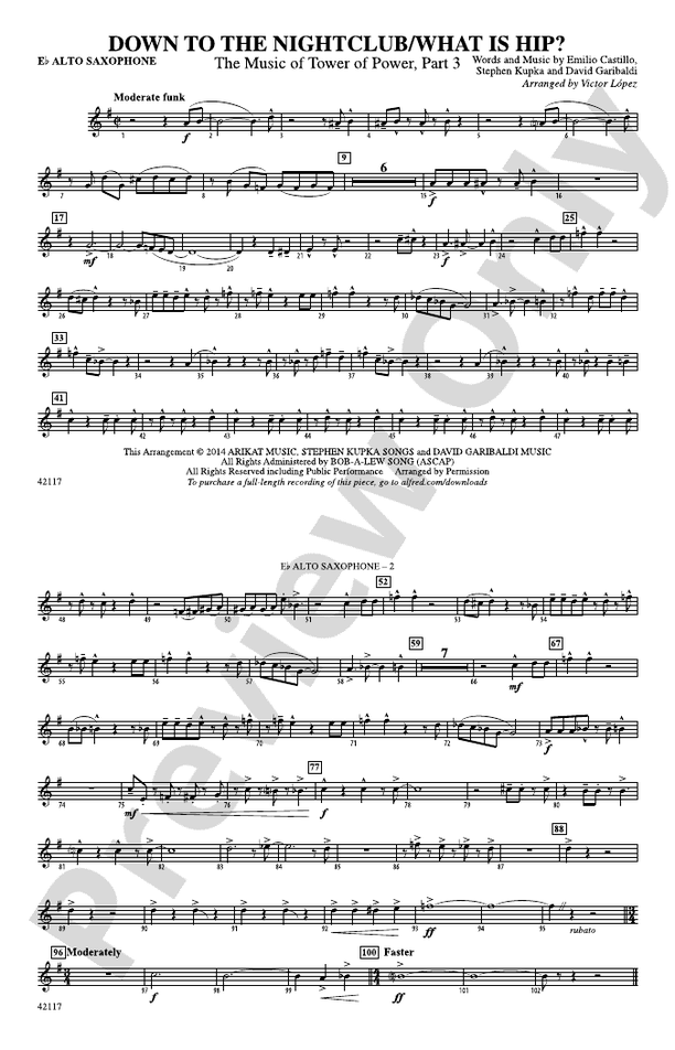 Down to the / What Is Hip? Eflat Alto Saxophone Eflat