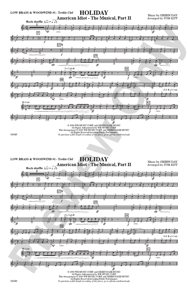Holiday Low Brass & Woodwinds 1 Treble Clef Low Brass & Woodwinds