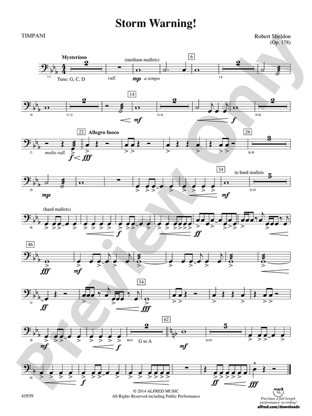 Storm Warning Timpani Timpani Part Digital Sheet Music Download 