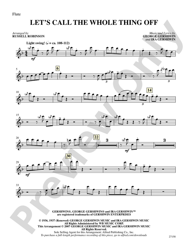 Let's Call the Whole Thing Off: Flute