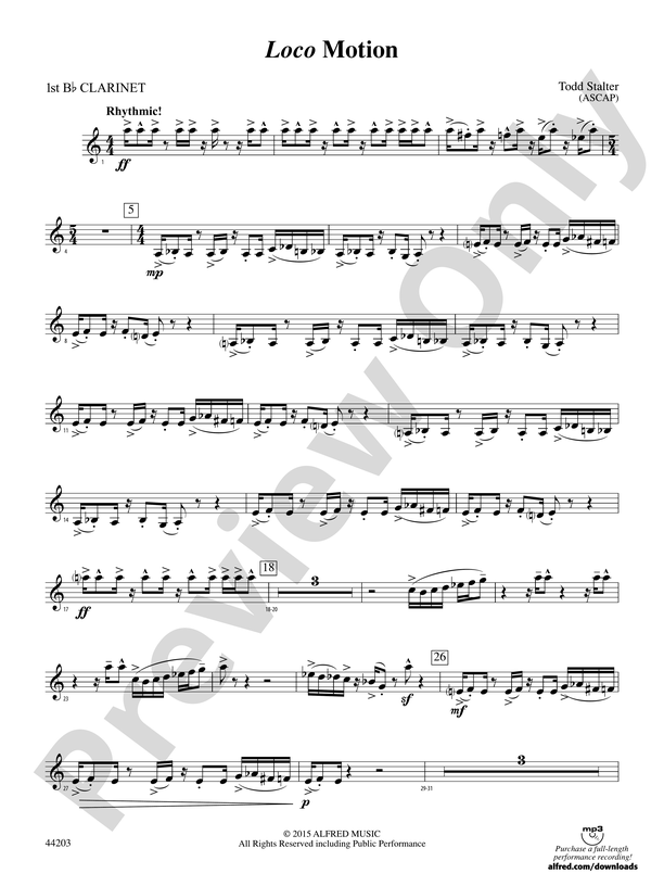 Loco Motion: 1st B-flat Clarinet
