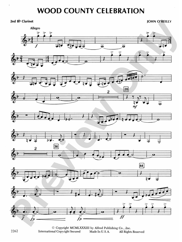 Wood County Celebration 2nd Bflat 2nd Bflat Part