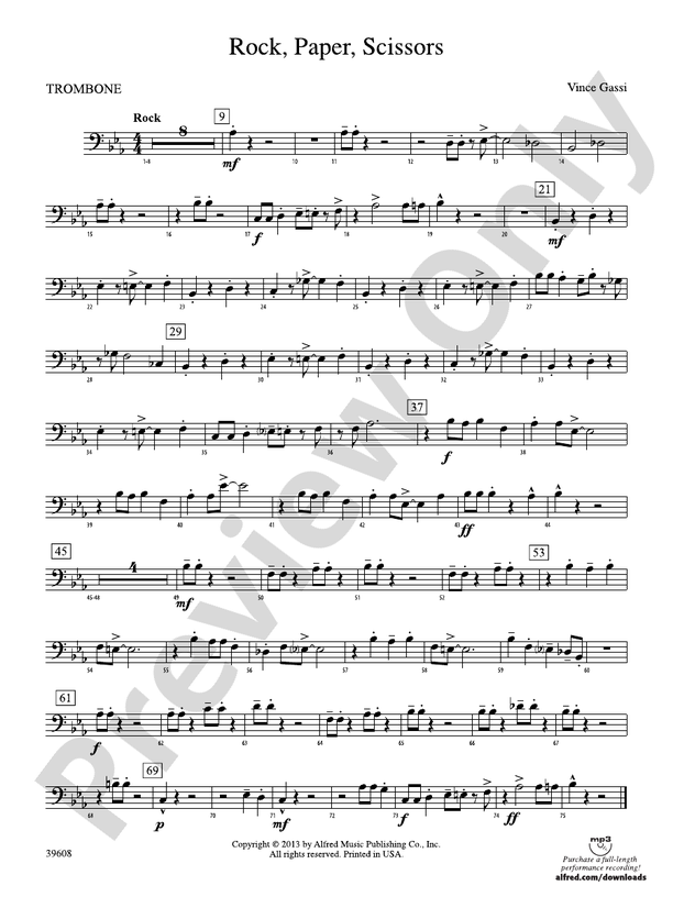 Rock, Paper, Scissors: 1st Trombone