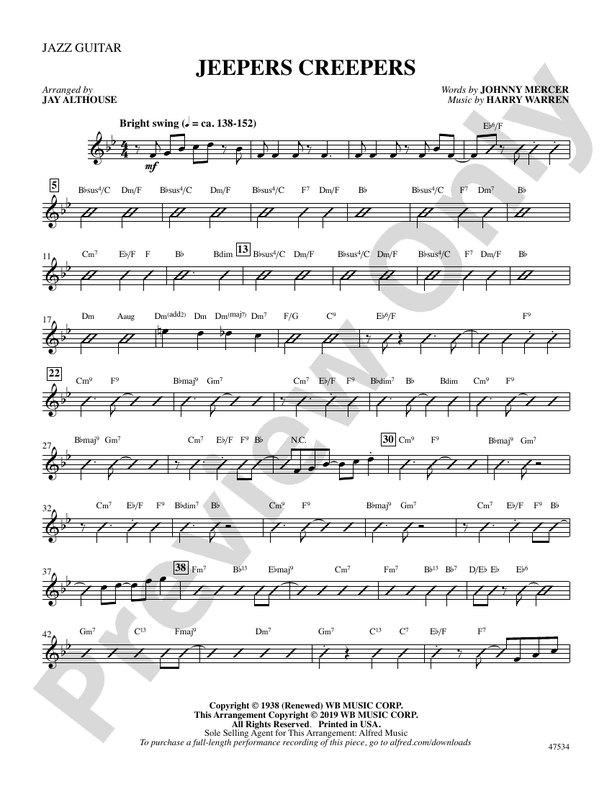 Jeepers Creepers Guitar Guitar Part Digital Sheet Music Download