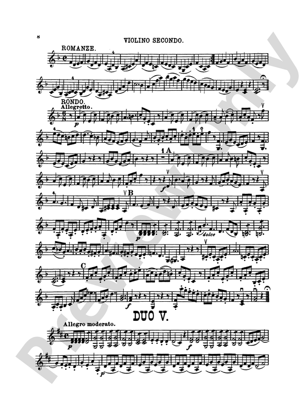 Pleyel Six Duets Op 8 Duet No 5 Violin Ii Part Digital Sheet