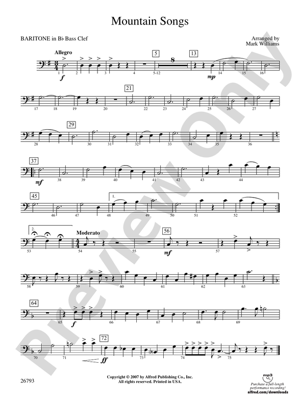 Easy Baritone Sheet Music