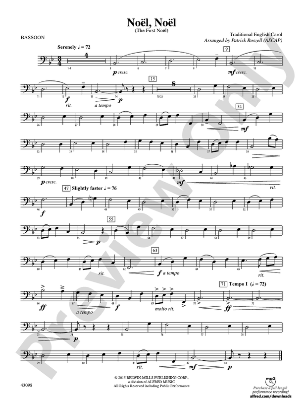 Noël, Noël: Bassoon