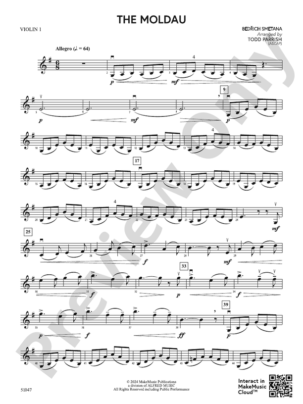 【あすつく】 Part Violin 1st Violin: 1st Moldau: The - Sheet Digital アート・デザイン・音楽