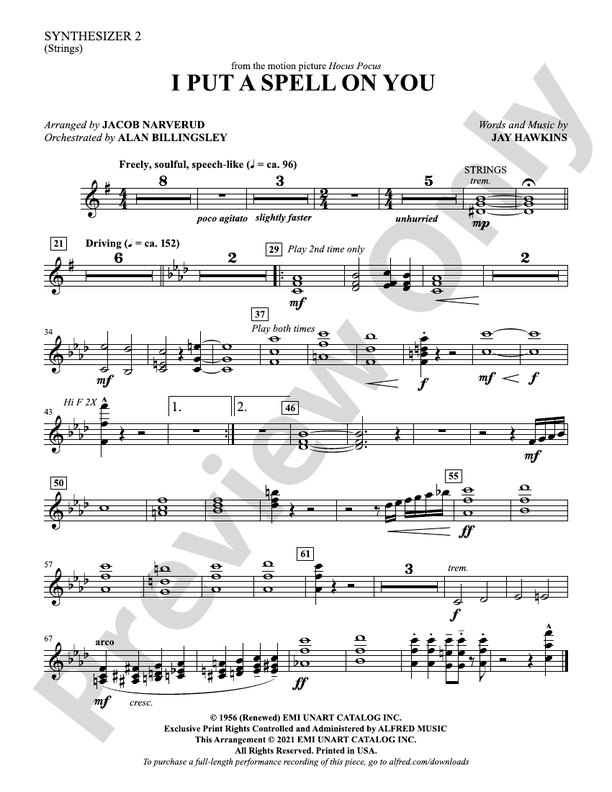 I Put A Spell On You Sheet music for Piano, Vocals (Piano-Voice)