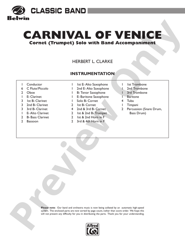 Carnival of Venice (Trumpet) Solo with Band