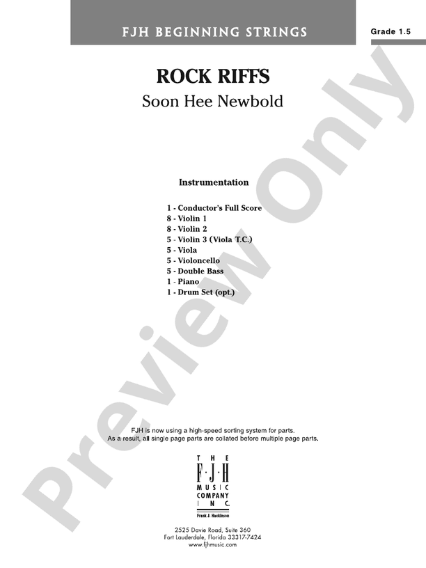Rock Riffs: Score: : Soon Hee Newbold - Digital Sheet Music Download