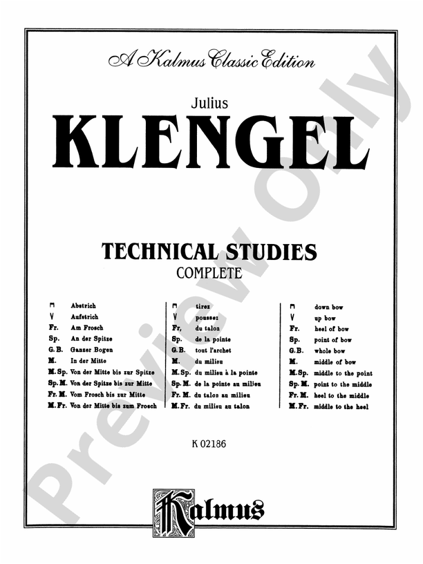 Klengel: Technical Studies (Complete): Technical Studies (Complete ...