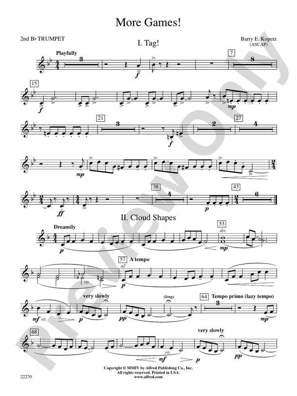 More Games!: 2nd B-flat Trumpet: 2nd B-flat Trumpet Part - Digital ...