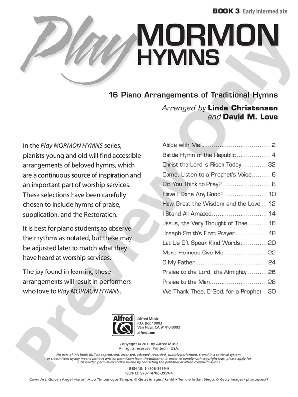 Play Mormon Hymns, Book 3: 16 Piano Arrangements of Traditional Hymns