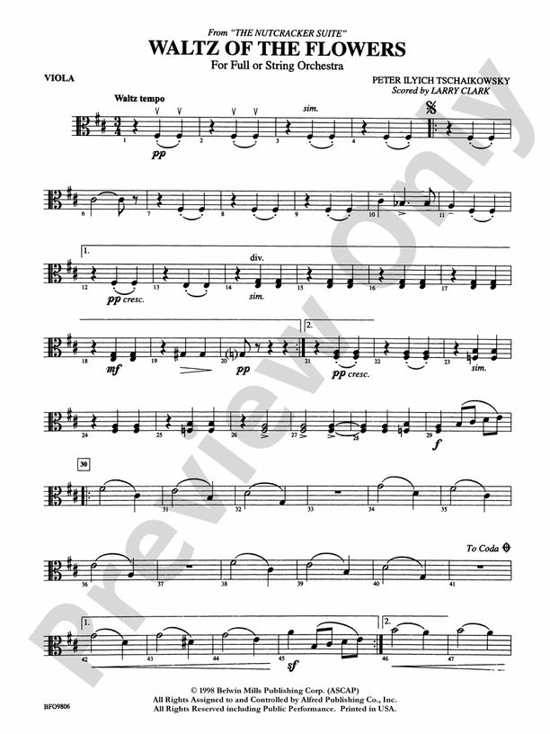 Waltz of the Flowers (from The Nutcracker Suite): Viola: Viola