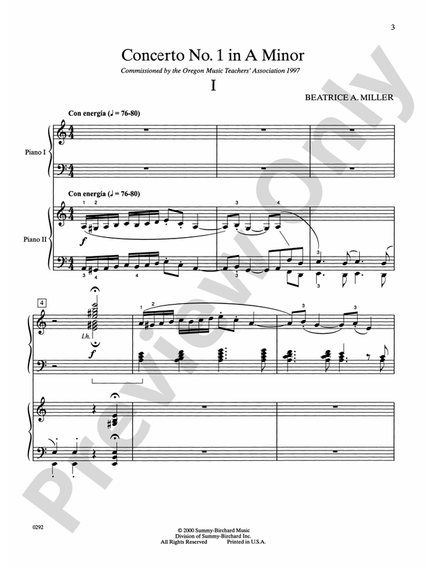 Concerto #1 in A Minor - Piano Duo (2 Pianos, 4 Hands)
