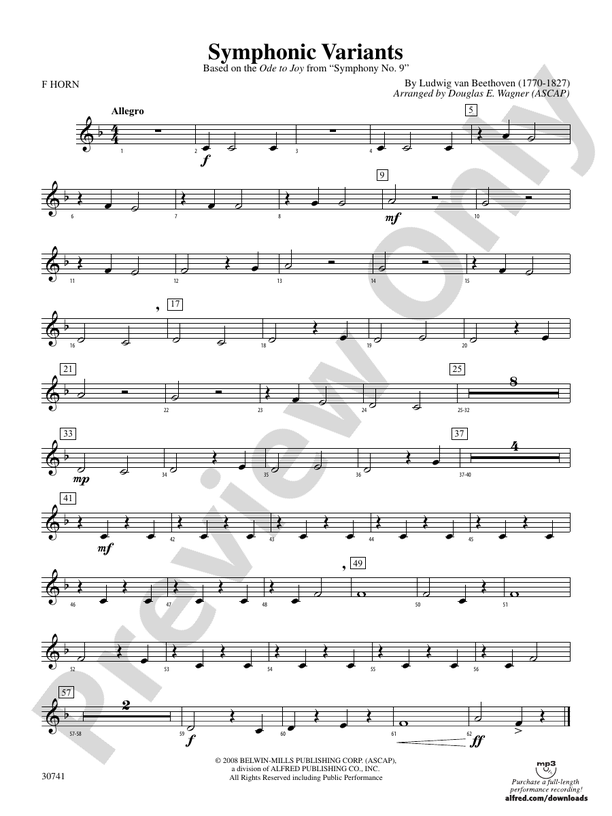 Symphonic Variants (Based on "Ode to Joy" from Symphony No. 9) 1st F