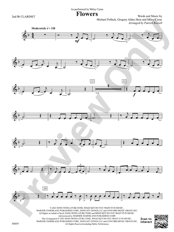 Flowers 2nd Bflat 2nd Bflat Part Digital Sheet