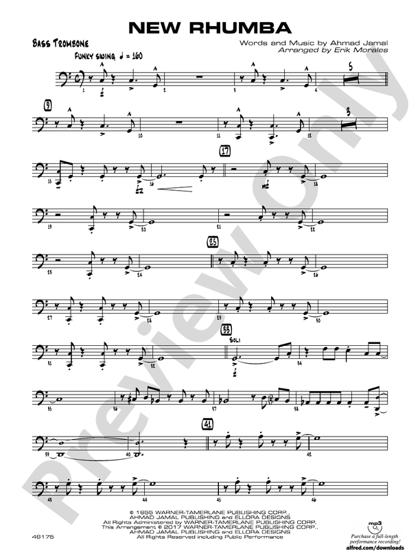 New Rhumba: Bass Trombone: Bass Trombone Part - Digital Sheet Music 