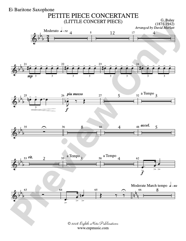 Petite Piece Concertante (Little Concert Piece) (Solo and Concert Band) Eflat Baritone
