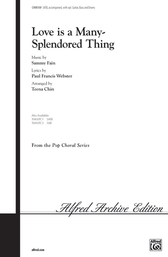 Love Is A Many Splendored Thing Satb Choral Octavo Sammy Fain