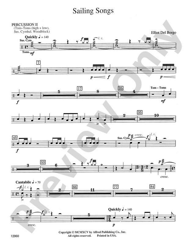 Sailing Songs 2nd Percussion 2nd Percussion Part Digital Sheet