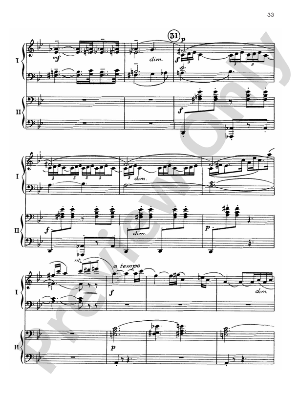Symphonic Dances, Opus 45 - II. Andante con moto - Piano Duo (2 Pianos, 4 Hands)
