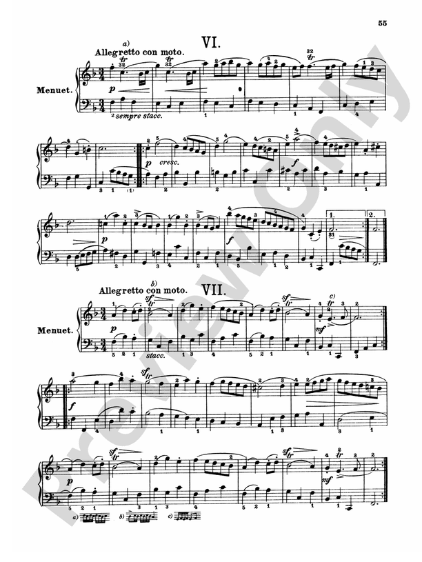 Handel: Lecons and Pieces: 7 Pieces, Menuet I Part - Digital Sheet ...