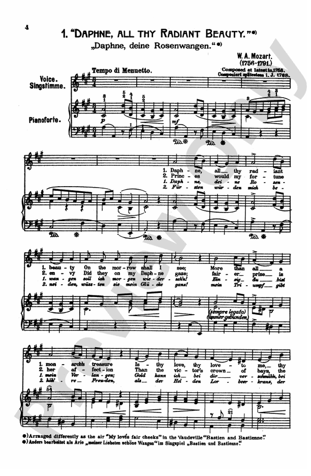 Mozart: 39 Songs for Medium High Voice (German/English/French/Italian)