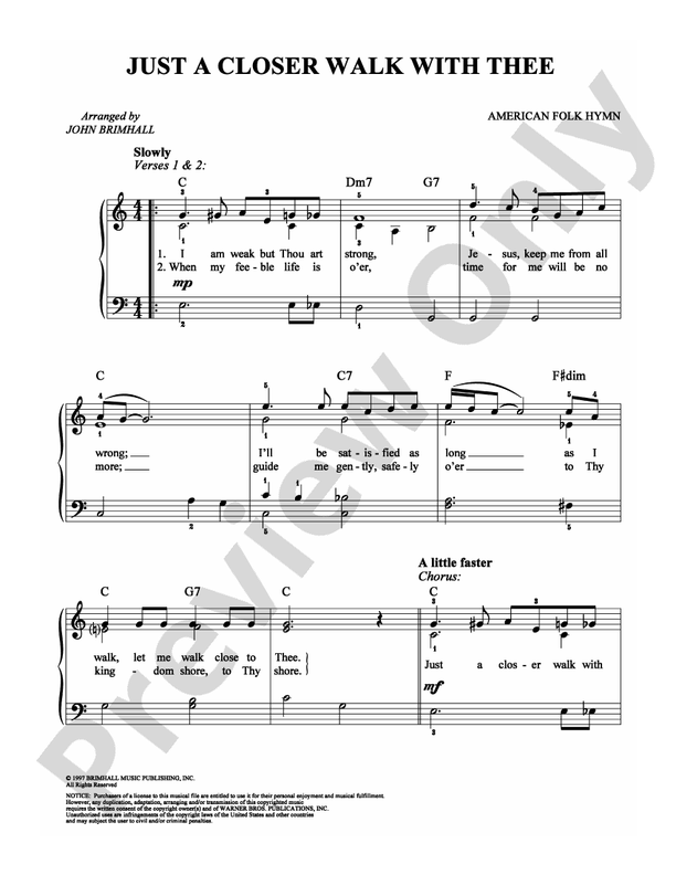Lalo Schifrin Just A Closer Walk With Thee Just a Closer Walk With Thee: Easy Piano: Traditional - Digital Sheet