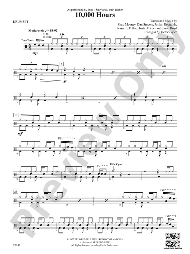 Ghost - Justin Bieber (Drum Score) Sheet music for Drum group (Solo)