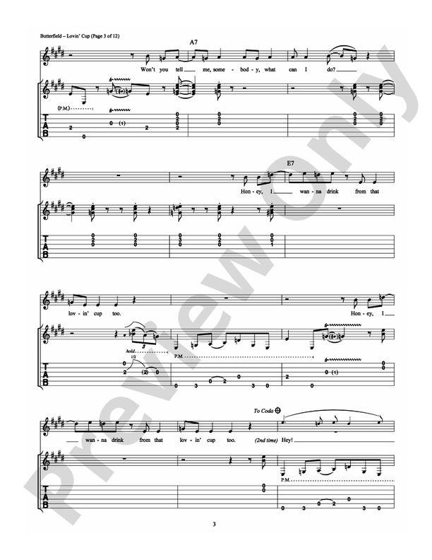 Lovin' Cup: Guitar TAB: Robben Ford - Digital Sheet Music Download
