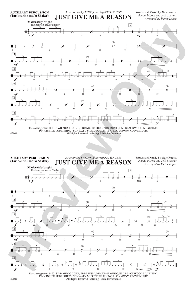 Just Give Me a Reason: Auxiliary Percussion