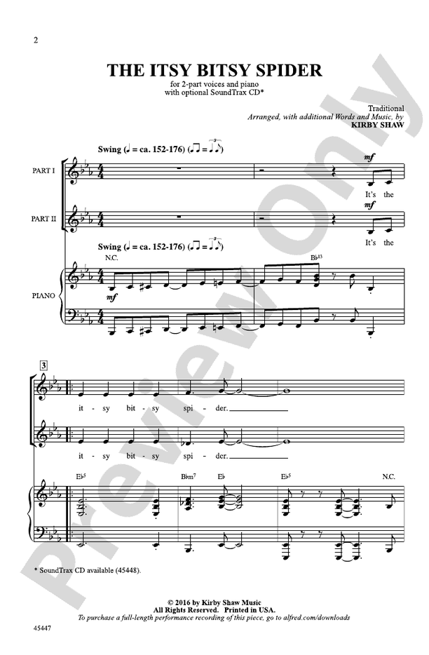 Itsy Bitsy Spider - Easy Guitar Sheet Music and Tab with Chords and Lyrics