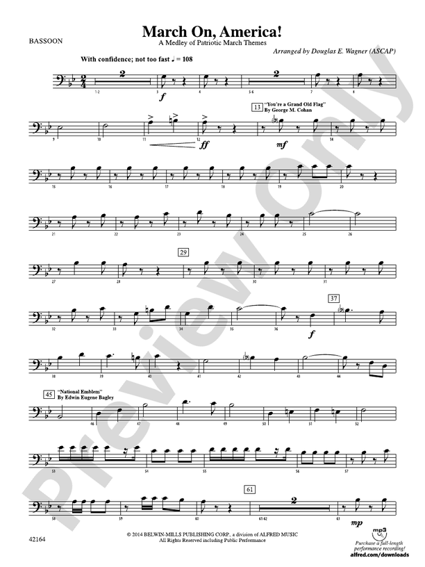 March On, America! Bassoon Bassoon Part Digital Sheet Music Download