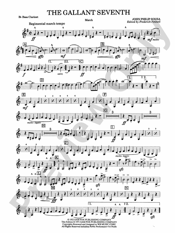 The Gallant Seventh Bflat Bass Bflat Bass Part