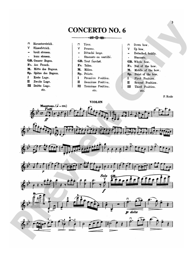 Rode Concertos Nos. 6 and 7 (Ed. Grünwald) Concerto No. 6 in B flat